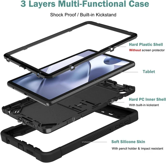 Alt view image 3 of 7 - for T-Mobile Revvl Tab 2 Case Kids Shockproof Cover for REVVL Tab 2 5G Tablet Case 10.1 Inch 2025 Black