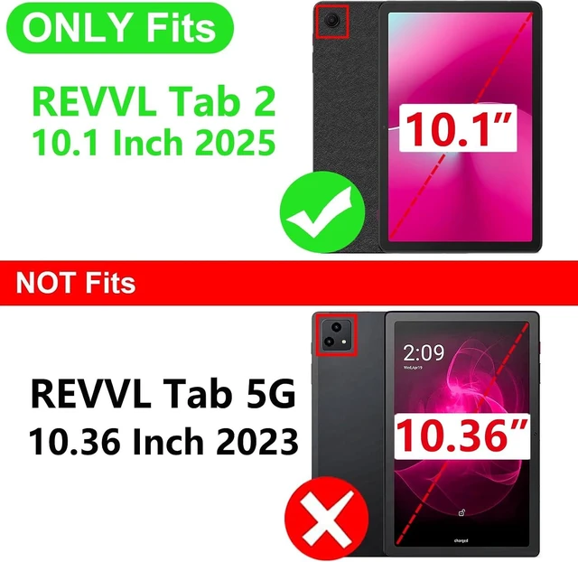 Alt view image 2 of 7 - for T-Mobile Revvl Tab 2 Case Kids Shockproof Cover for REVVL Tab 2 5G Tablet Case 10.1 Inch 2025 Black