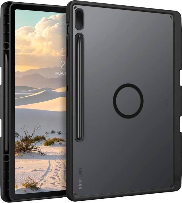 Main image of for Galaxy Tab S8+ Plus 2022/S7 FE 2021/S7+ Plus 12.4 2020 Case Magnetic Translucent Matte Back Shockproof Cover Protection Case for Galaxy Tab S8+/S7 FE/S7+ Case Black