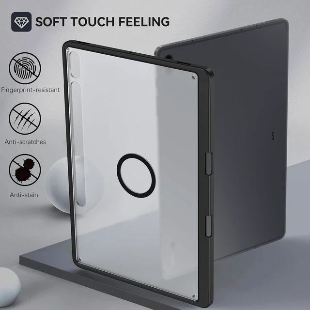 Alt view image 4 of 7 - for Galaxy Tab S8+ Plus 2022/S7 FE 2021/S7+ Plus 12.4 2020 Case Magnetic Translucent Matte Back Shockproof Cover Protection Case for Galaxy Tab S8+/S7 FE/S7+ Case Black