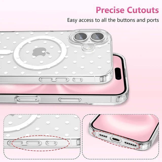 Alt view image 3 of 7 - Cute Polka Dot Case for iPhone 17 6.3 White Dot