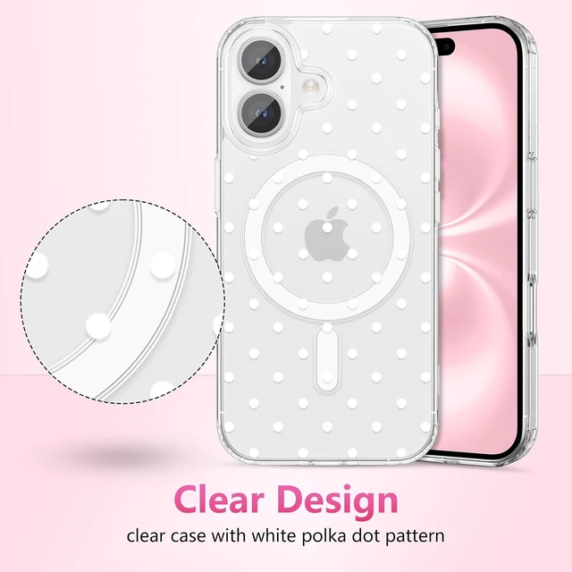 Alt view image 2 of 7 - Cute Polka Dot Case for iPhone 17 6.3 White Dot