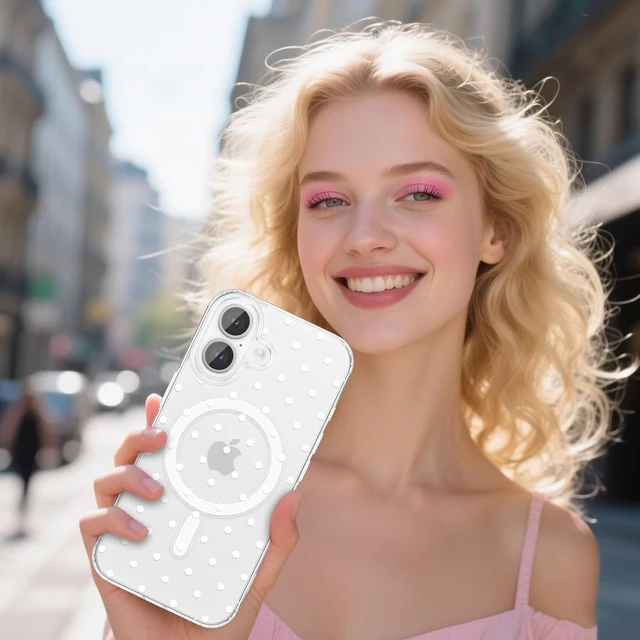 Alt view image 6 of 7 - Cute Polka Dot Case for iPhone 17 6.3 White Dot