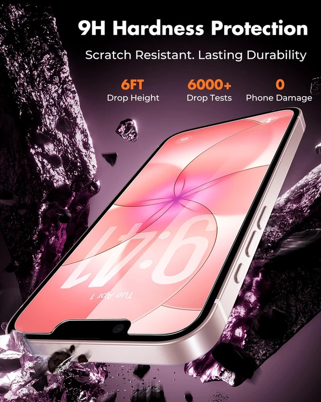Alt view image 4 of 7 - 2-Pack Screen Protector for iPhone 17e/16e Tempered Glass