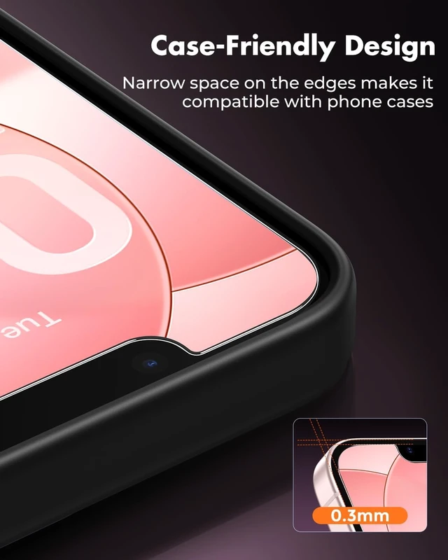 Alt view image 5 of 7 - 2-Pack Screen Protector for iPhone 17e/16e Tempered Glass
