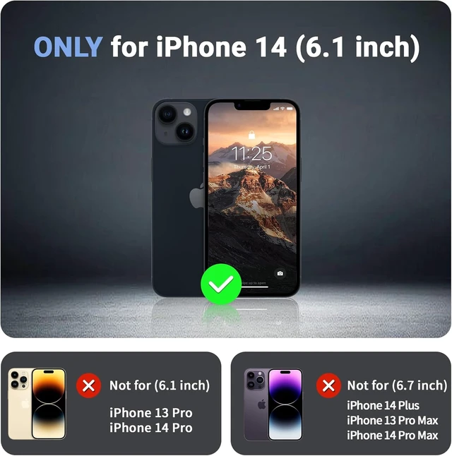 Alt view image 2 of 7 - Magnetic for iPhone 14 Case Heavy Duty Protection Black