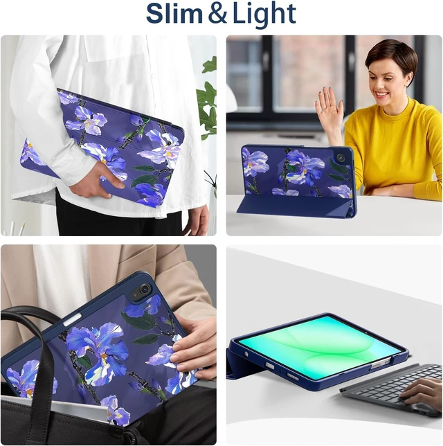Alt view image 6 of 6 - Case for Galaxy Tab A11/A9 8.7 Inch 2025-Flower