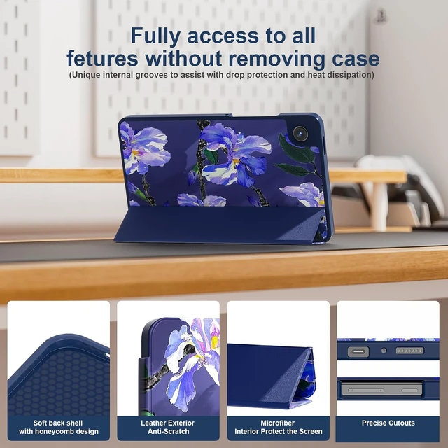 Alt view image 4 of 6 - Case for Galaxy Tab A11/A9 8.7 Inch 2025-Flower