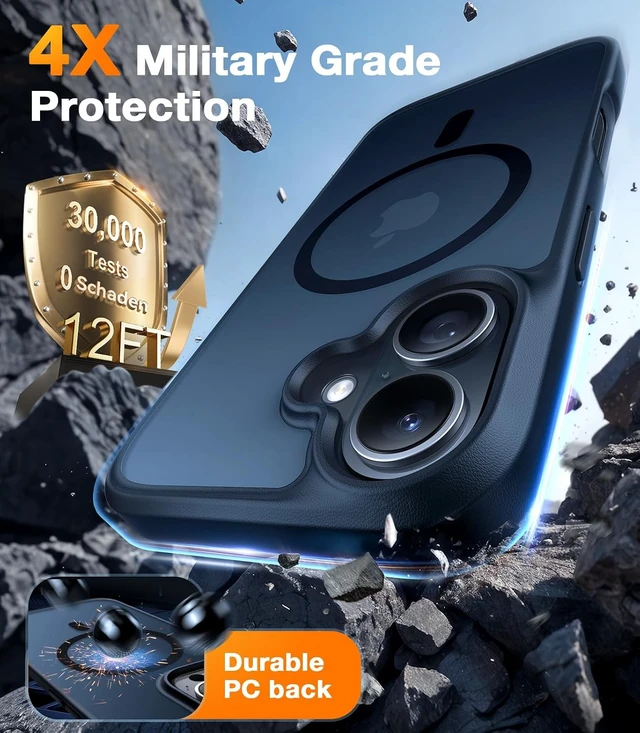 Alt view image 4 of 7 - for iPhone 16 Case Magnetic Shockproof 18N Mighty Magnetic 6.1