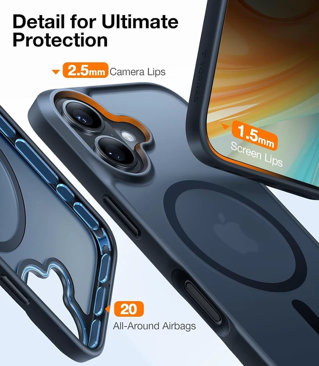Alt view image 5 of 7 - for iPhone 16 Case Magnetic Shockproof 18N Mighty Magnetic 6.1