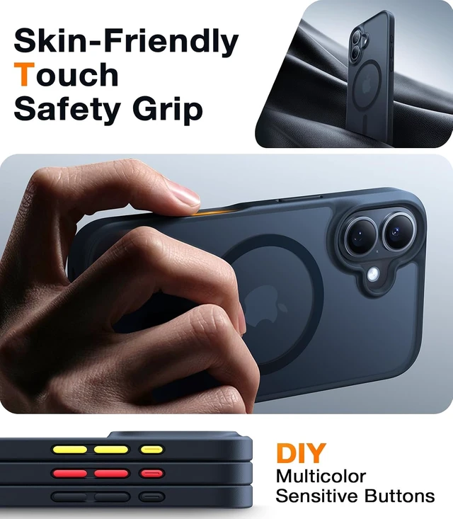 Alt view image 6 of 7 - for iPhone 16 Case Magnetic Shockproof 18N Mighty Magnetic 6.1