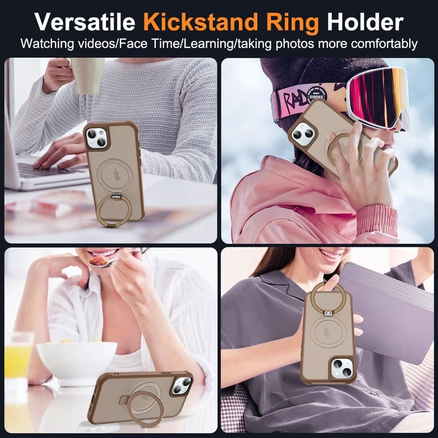 Alt view image 5 of 7 - Compatible with iPhone 15 Plus Case with Stand Desert Brown