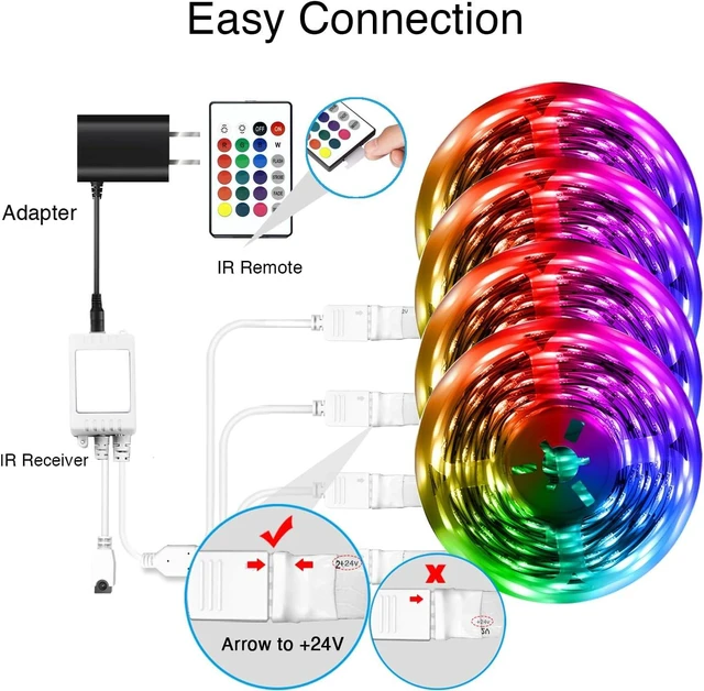 Alt view image 2 of 7 - LED Strip Lights 400 ft Smart Light with App Remote Control RGB LED Lights for Bedroom Music Sync Color Changing for Room Home Decor Party Festival Halloween Christmas (4 Rolls)
