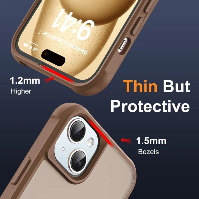 Alt view image 6 of 7 - Compatible with iPhone 15 Plus Case with Stand Desert Brown