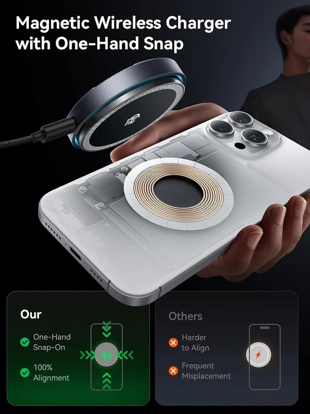 Alt view image 7 of 7 - Qi2.2 25W Magnetic Wireless Charger with Cooling Fan