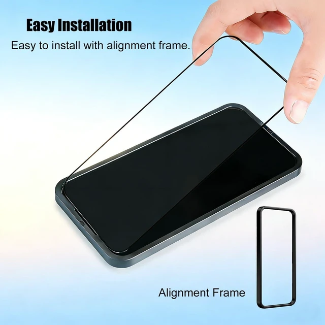 Alt view image 7 of 7 - 2 Pack Full Coverage Screen Protector for iPhone 14 Pro Max (6.7) & Frame
