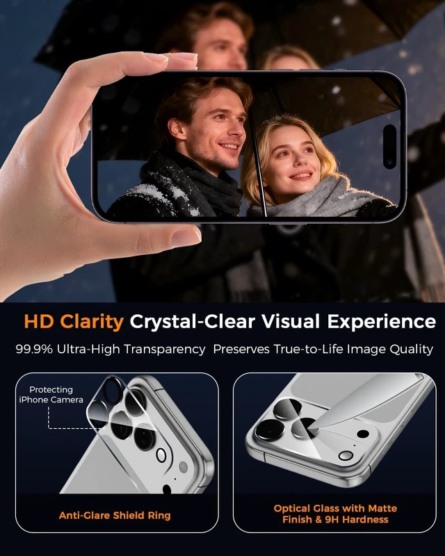 Alt view image 4 of 7 - 3+3 Pack Screen Protector for iPhone 17 Pro 6.3 Inch Tempered Glass