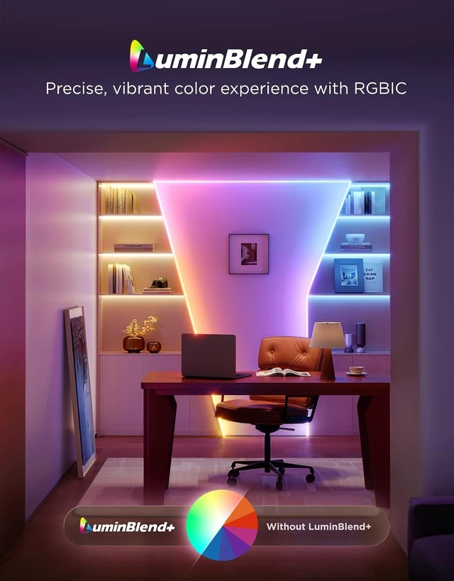 Alt view image 3 of 7 - COB LED Strip Lights 2 RGBIC 840 LEDs/m 1000K-10000K 16.4ft