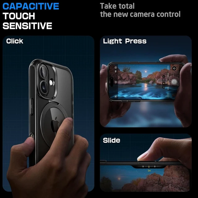 Alt view image 2 of 7 - for iPhone 16 Case (6.1 inch) Compatible with MagSafe Dark