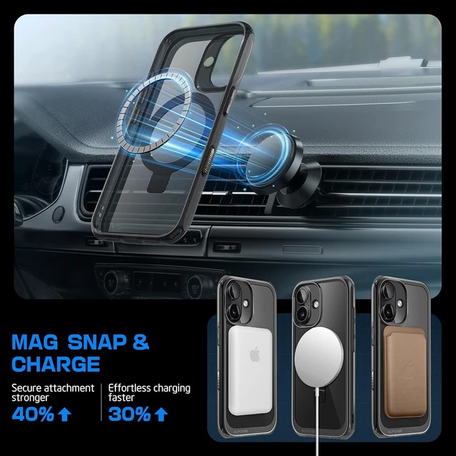 Alt view image 5 of 7 - for iPhone 16 Case (6.1 inch) Compatible with MagSafe Dark