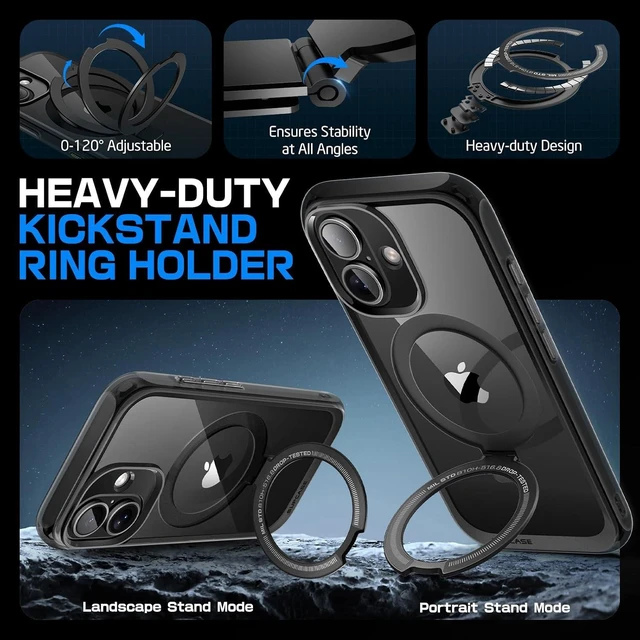 Alt view image 6 of 7 - for iPhone 16 Case (6.1 inch) Compatible with MagSafe Dark