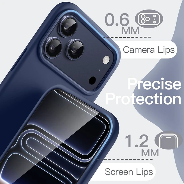 Alt view image 5 of 7 - Silicone Case for iPhone 17 Pro Max Dark Blue