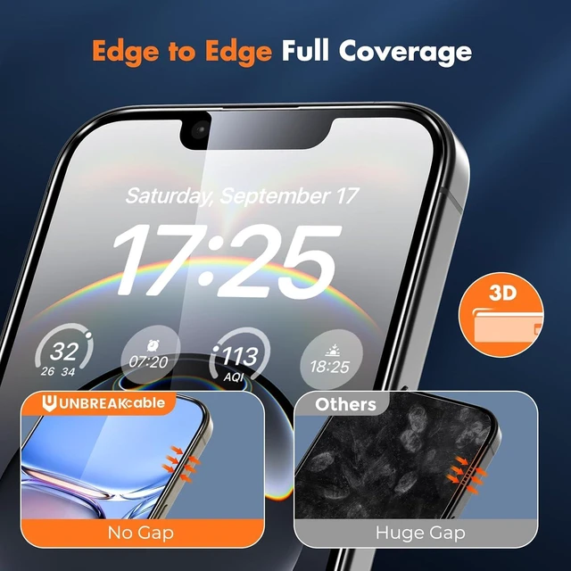 Alt view image 3 of 7 - 3-Pack Screen Protector for iPhone 16e Full Coverage
