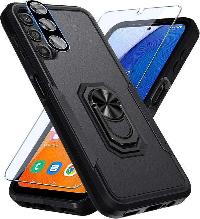 Main image of Designed for Galaxy A14 5G Case Built in Metal Ring Holder