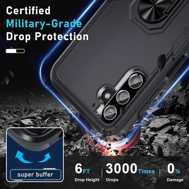 Alt view image 4 of 7 - Designed for Galaxy A14 5G Case Built in Metal Ring Holder