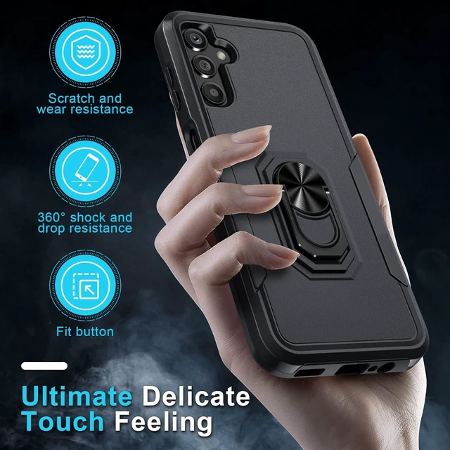 Alt view image 5 of 7 - Designed for Galaxy A14 5G Case Built in Metal Ring Holder