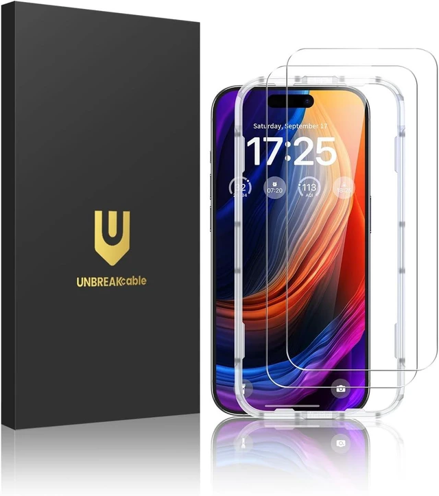 Main image of 2-Pack Screen Protector for iPhone 15 Pro Tempered Glass