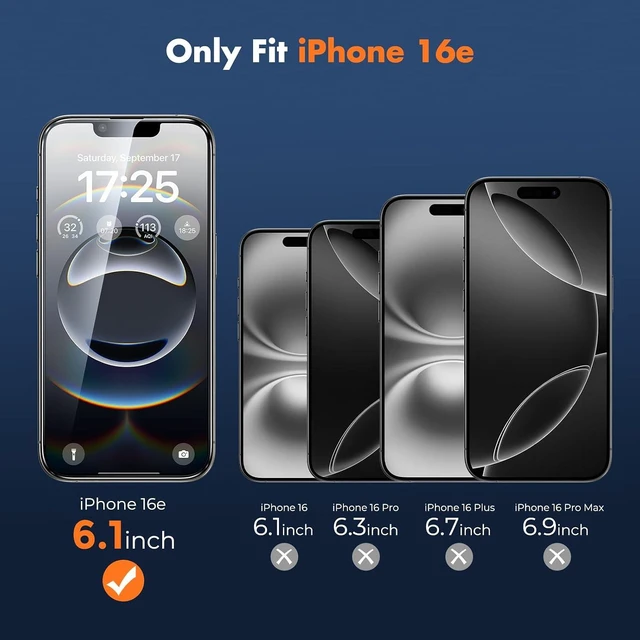 Alt view image 6 of 7 - 3-Pack Screen Protector for iPhone 16e Full Coverage