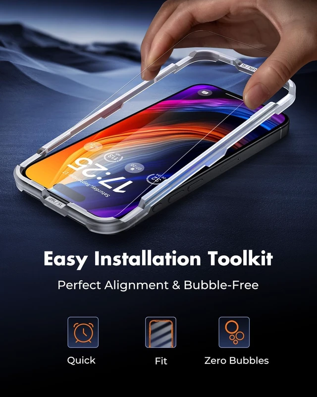 Alt view image 5 of 7 - 2-Pack Screen Protector for iPhone 15 Pro Tempered Glass