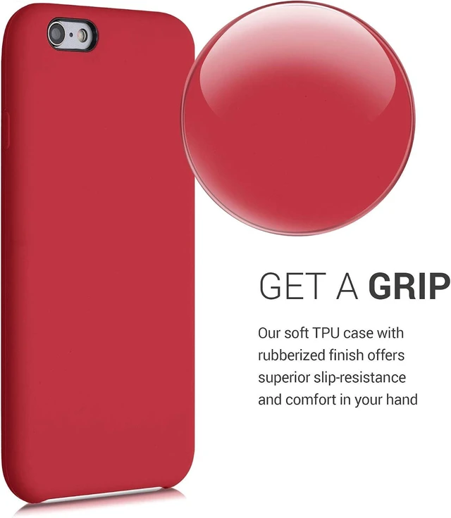 Alt view image 3 of 6 - Case Compatible with iPhone 6 / 6S Case - TPU Silicone Phone Cover with Soft Finish - Classic Red