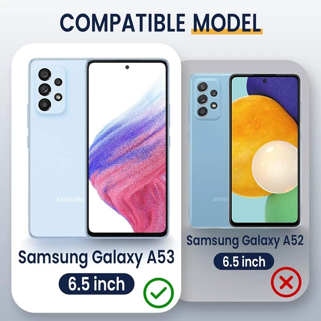Alt view image 2 of 7 - Compatible with Galaxy A53 5G Case with Camera Cover & Kickstand Ring with Tempered Glass Screen Protector Military Grade Shockproof Protective Bumper Cover Blue