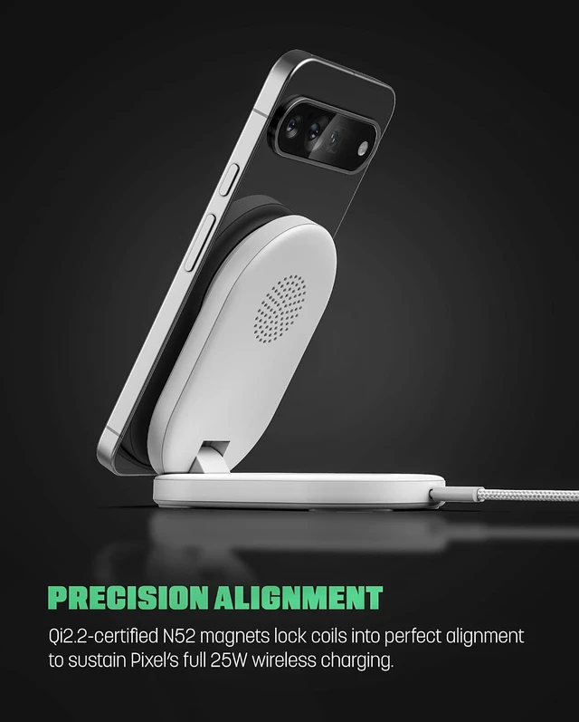 Alt view image 5 of 7 - Qi2.2 25W Magnetic Wireless Charger Stand for Pixel Phones