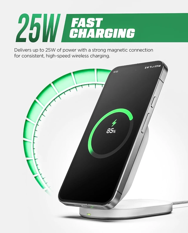Alt view image 7 of 7 - Qi2.2 25W Magnetic Wireless Charger Stand for Pixel Phones