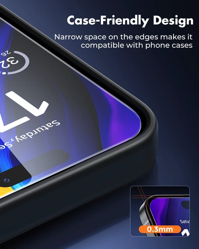 Alt view image 7 of 7 - 2-Pack Screen Protector for iPhone 15 Pro Tempered Glass