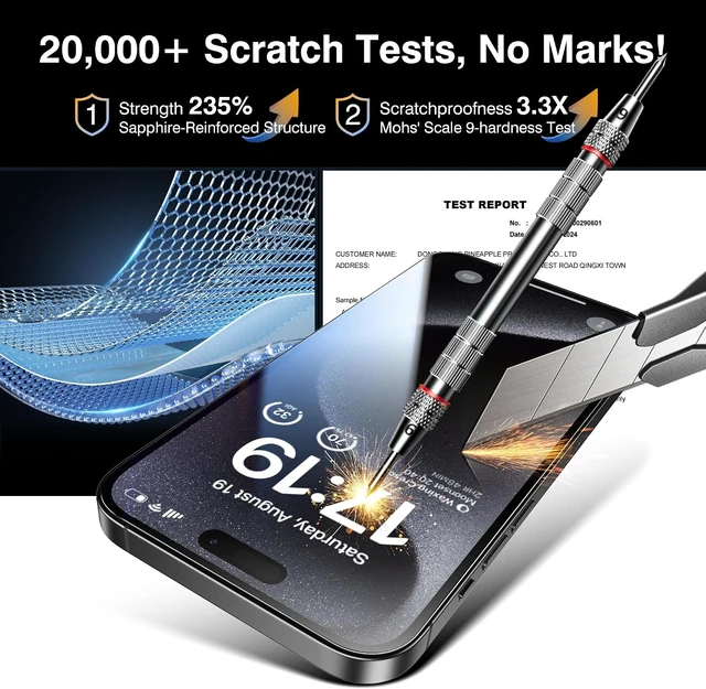 Alt view image 6 of 7 - -4+2 Pack for iPhone 15 Pro Max Screen Protector (6.7) HD Clear
