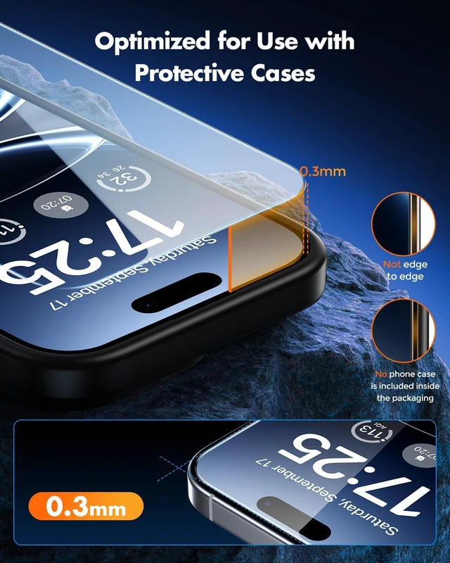 Alt view image 5 of 7 - Screen Protector for iPhone 16 Pro One-Pull to Install