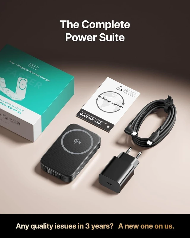 Alt view image 6 of 7 - 3 in 1 Foldable Wireless Charging Station 15W Fast Mag-Safe Charger