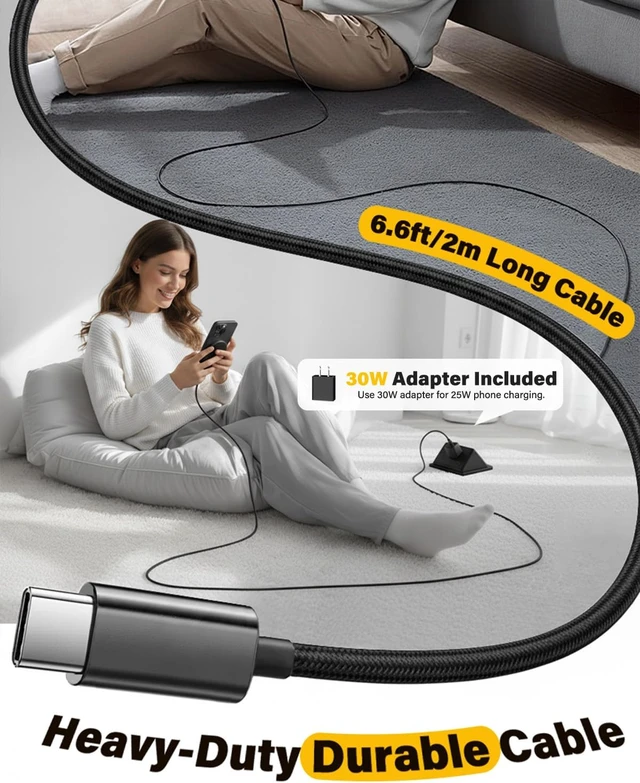 Alt view image 2 of 7 - 2Pack Magnetic Wireless iPhone Charger Fast Phone Charger with Stand 6FT 25W Fast Phone Charging Pad Wireless Magnetic Charge for iPhone 17/17Air/16 Pro Max/16 Plus/15 Pro Max/AirPods3/2/Pro Black