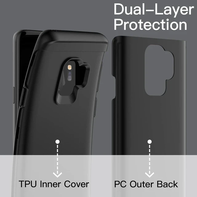 Alt view image 3 of 7 - Heavy Duty Case for Galaxy S9 Black