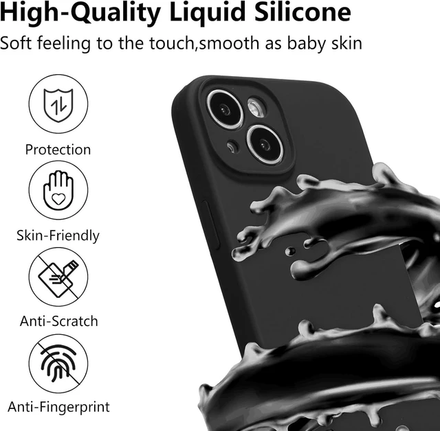 Alt view image 2 of 7 - for iPhone 14 Plus Case Liquid Silicone Case Black
