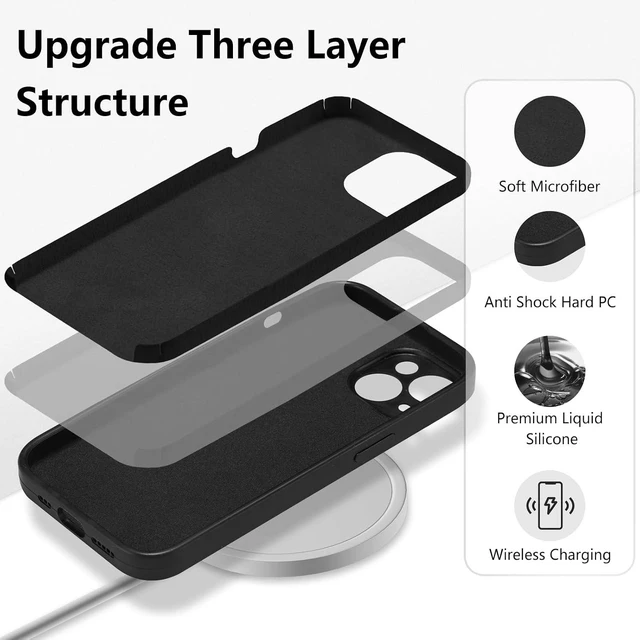Alt view image 3 of 7 - for iPhone 14 Plus Case Liquid Silicone Case Black
