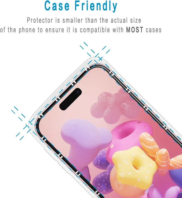 Alt view image 6 of 7 - 2 Pack Screen Protector for iPhone 16 6.1 inch Tempered Glass