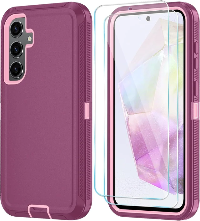 Main image of for Galaxy A37 5G Phone Case 3-Layer Cover WineRedPink
