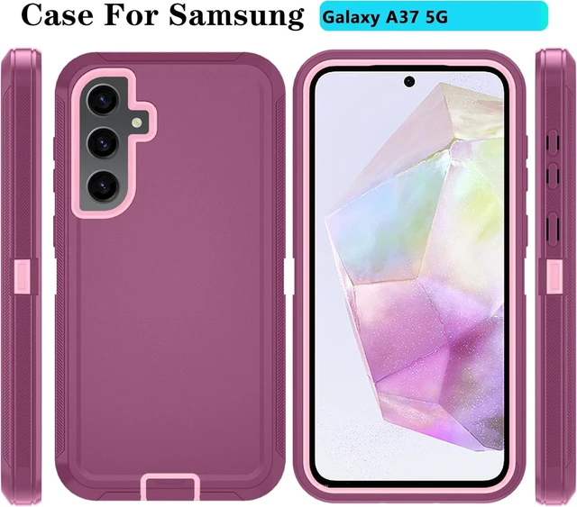 Alt view image 6 of 6 - for Galaxy A37 5G Phone Case 3-Layer Cover WineRedPink