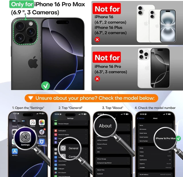 Alt view image 7 of 7 - Magnetic for iPhone 16 Pro Max Case Thicken Silicone Black