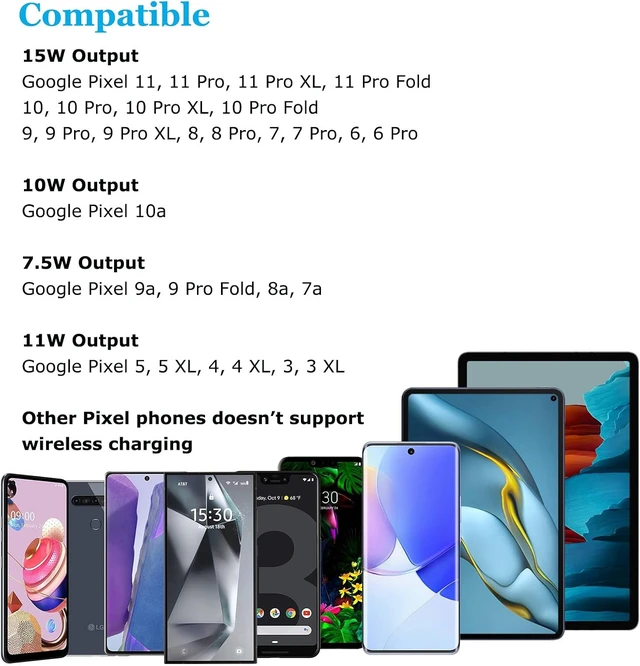 Alt view image 6 of 7 - for Google Pixel 9 10 11 Pro XL Wireless Charger Phone Stand Station for